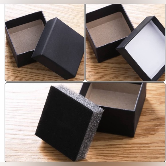 Boxes for ring (2)matte black, 1.96” x 1.96” x 1.19” deep Foam insert for ring - Picture 4 of 5